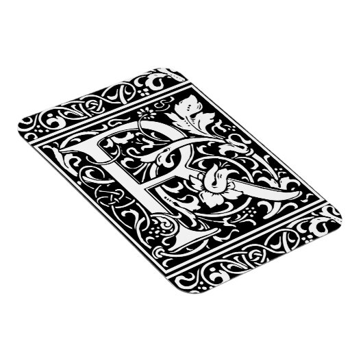 Letter R Medieval Monogram  Initiaal Magneet (Rechterzijde)