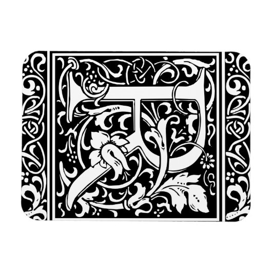 Letter R Medieval Monogram Initiaal Magneet (Horizontaal)