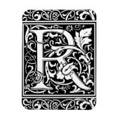 Letter R Medieval Monogram  Initiaal Magneet (Verticaal)