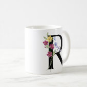 Letter R met bloemen Koffiemok (Voorkant rechts)
