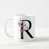Letter R met bloemen Koffiemok (Links)
