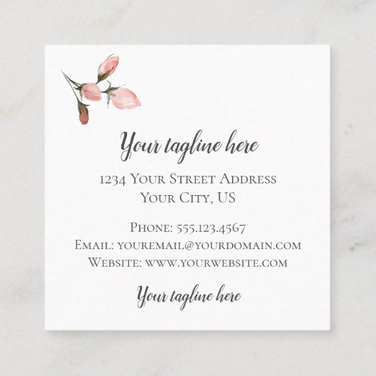 Letter R met Gold Geometric Design en Flowers Vierkante Visitekaartje (Achterkant)