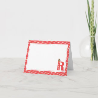 Letter R met Uil Blank Note Kaart