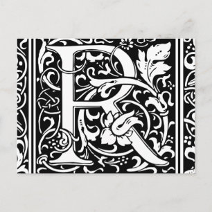 Letter R Middeleeuwse Monogram Art Nouveau Briefkaart