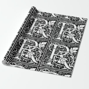 Letter R Middeleeuwse Monogram Art Nouveau Cadeaupapier