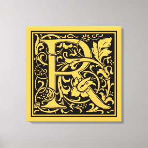 Letter R Middeleeuwse Monogram Art Nouveau Canvas Afdruk