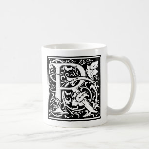 Letter R Middeleeuwse Monogram Art Nouveau Koffiemok
