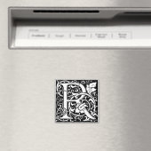Letter R Middeleeuwse Monogram Art Nouveau Magneet (Insitu (Vaatwasser))