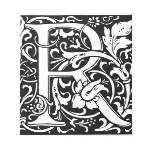 Letter R Middeleeuwse Monogram Art Nouveau Notitieblok