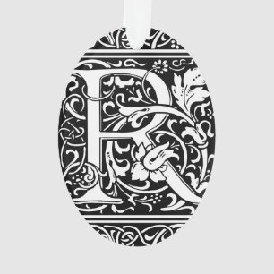 Letter R Middeleeuwse Monogram Art Nouveau Ornament
