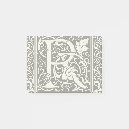 Letter R Middeleeuwse Monogram Art Nouveau Post-it® Notes (Voorkant)