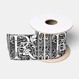 Letter R Middeleeuwse Monogram Art Nouveau Satijnen Lint