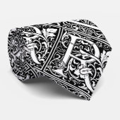 Letter R Middeleeuwse Monogram Art Nouveau Stropdas (Opgerold)