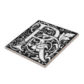 Letter R Middeleeuwse Monogram Art Nouveau Tegeltje (Zijkant)