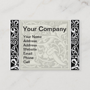 Letter R Middeleeuwse Monogram Art Nouveau Visitekaartje