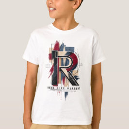 Letter R – Minimalistisch modern typografie ontwer T-shirt