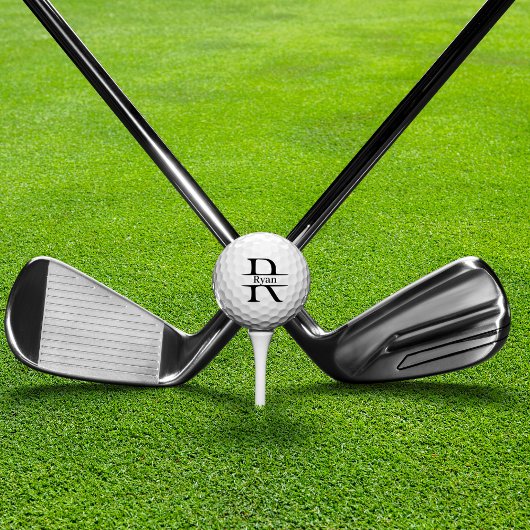 Letter R Monogram Aangepaste naam Golfballen
