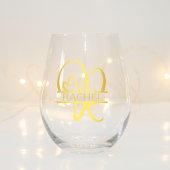 Letter R Monogram Bruidsmeisje Gift, Modern Elegan Wijnglas Zonder Voet