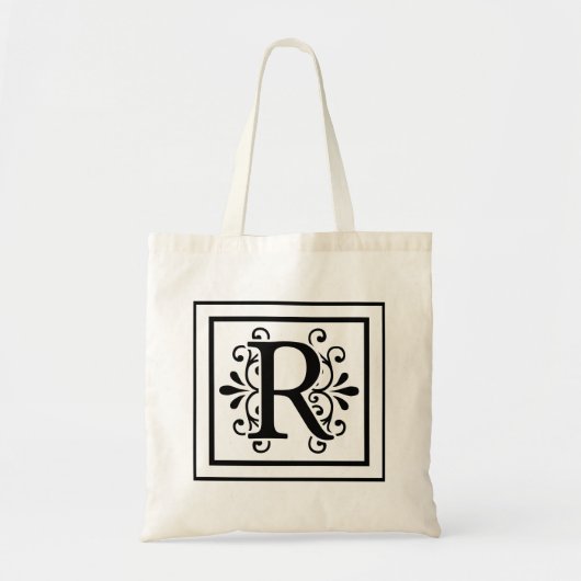 Letter R Monogram Canvas tas (Voorkant)