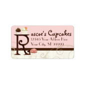 Letter R Monogram Dessert Bakkerij Adresetiketten Etiket (Voorkant)