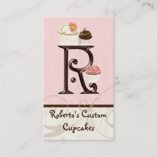 Letter R Monogram Dessert Bakkerij Visitekaartjes