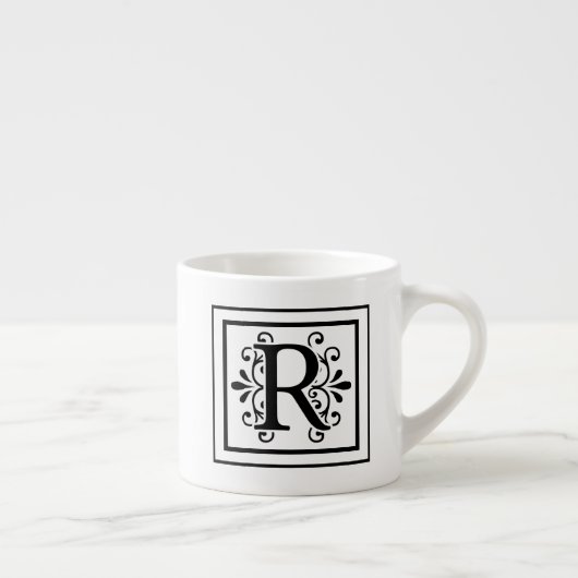 Letter R Monogram Espresso Mok (Rechts)