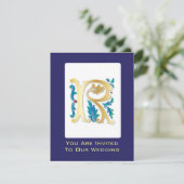 Letter R Monogram Fleur de lis Kaart (Staand voorkant)