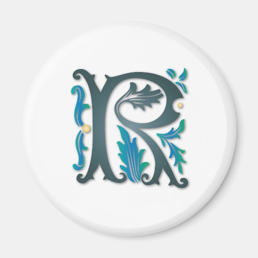 Letter R Monogram Magneet (Voorkant)