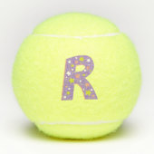 Letter R monogram meisjes gepersonaliseerd paarse Tennisballen (Voorkant)