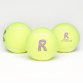 Letter R monogram meisjes gepersonaliseerd paarse Tennisballen (Multi)