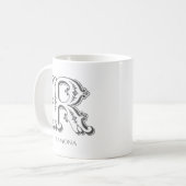 Letter R Monogram Moderne naam Koffiemok (Voorkant links)