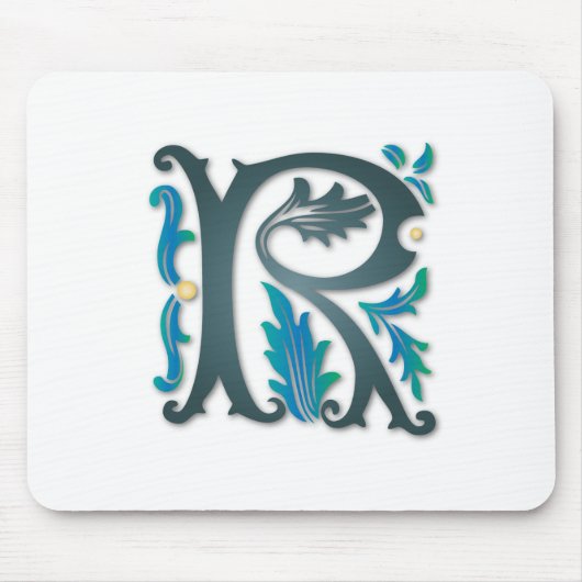 Letter R Monogram Muismat (Voorkant)