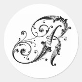 Letter R Monogram Ronde Sticker (Voorkant)