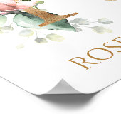 Letter R Monogram Roze Peach roos Nursery Poster (Hoek)