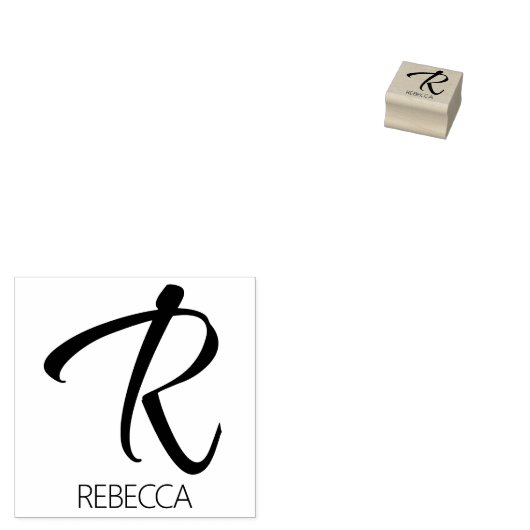 Letter R Monogram - Speciaal Rubber Stempel (Gestempeld)
