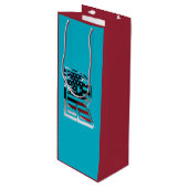 Letter R Monogram USA vlag Wijn Cadeautas (Voorkant Gekanteld)