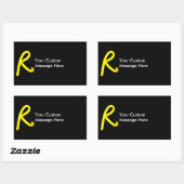 Letter "R" neonlicht monogram Rechthoekige Sticker (Vel)