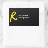 Letter "R" neonlicht monogram Rechthoekige Sticker (Tas)
