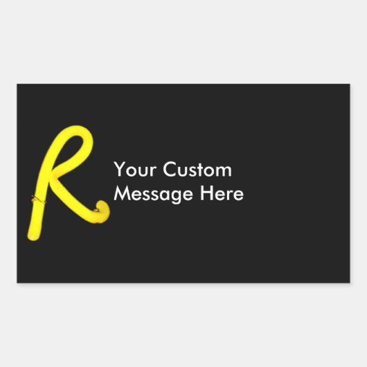 Letter "R" neonlicht monogram Rechthoekige Sticker (Voorkant)
