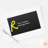 Letter "R" neonlicht monogram Rechthoekige Sticker (Envelop)