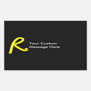Letter "R" neonlicht monogram Rechthoekige Sticker