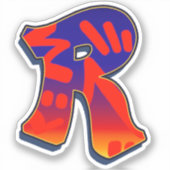 Letter R -  Night Sky Sticker (Voorkant)