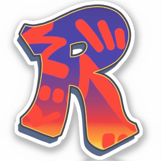 Letter R - Night Sky Sticker (Voorkant)