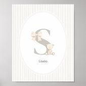 Letter R Nursery Wall Art - Custom Baby Name Print (Voorkant)