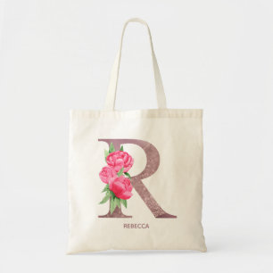 Letter R Persoonlijke naam monogram bridesmaid Tote Bag