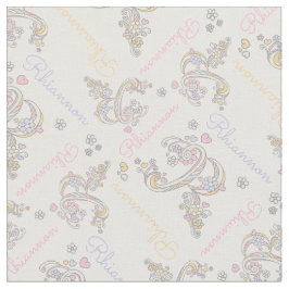 Letter R Rhiannon aangepaste naam pastel stof