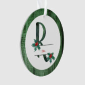 *~* Letter R Robuuste kerstfoto AP44 Ornament (voorkant)