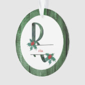*~* Letter R Robuuste kerstfoto AP44 Ornament (voorkant)
