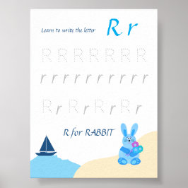 Letter R Schrijfposter voor Kinderen Poster