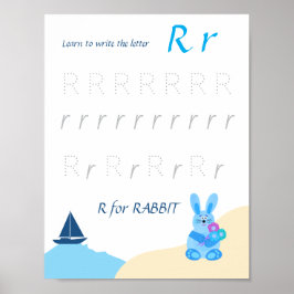 Letter R Schrijfposter voor Kinderen Poster
